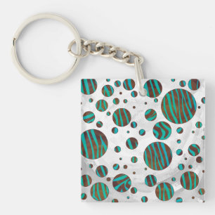 Brown och Teal Polka Dot Zebra