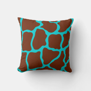 Brown och Turcouise Giraffe Pillow Kudde