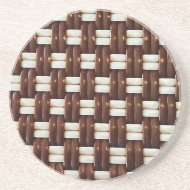 Brown och White Basket Weave Underlägg (Framsidan)