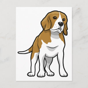 Brown och White Beagle Vykort