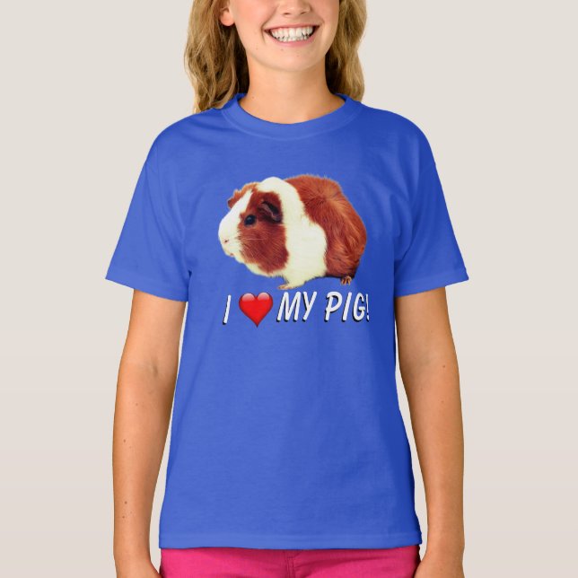 Brown och White Cute Guinea Gris T Shirt (Framsida)