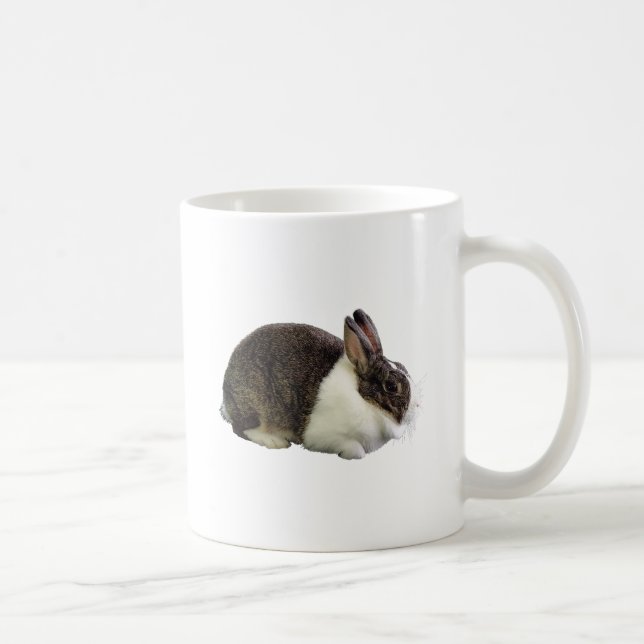 Brown och White Dutch Rabbit Kaffemugg (Höger)
