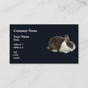 Brown och White Dutch Rabbit Visitkort