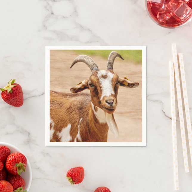 Brown och White Goat Pappersservett (Insitu)