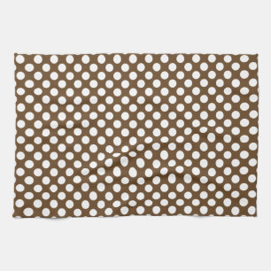 Brown och White Polka Dot Kökshandduk