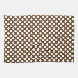 Brown och White Polka Dot Kökshandduk