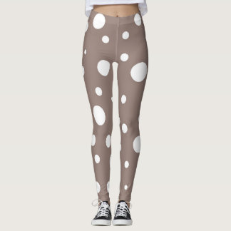 Brown och White Polka Dot Leggings