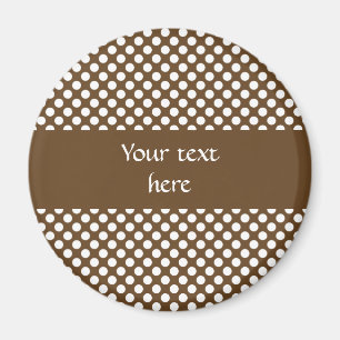 Brown och White Polka Dot Magnet