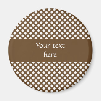 Brown och White Polka Dot Magnet