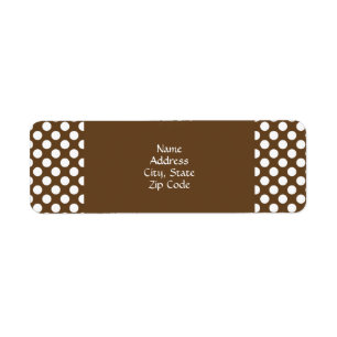 Brown och White Polka Dot Returadress Etikett