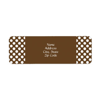 Brown och White Polka Dot Returadress Etikett