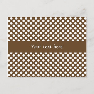 Brown och White Polka Dot Vykort