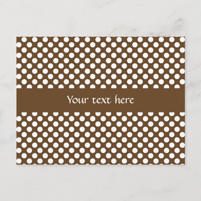 Brown och White Polka Dot Vykort (Framsida)