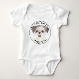 Brown och White Shih Tzu Big Sister T Shirt