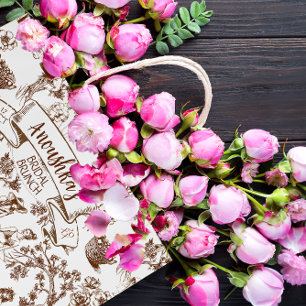 Brown och White Toile de Jouy Möhippa