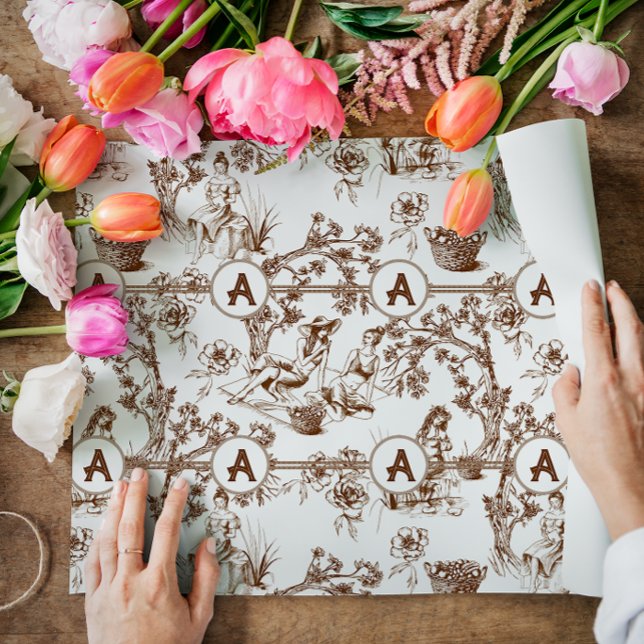 Brown och White Toile Presentpapper (Skapare uppladdad)