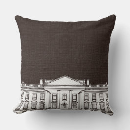 Brown och White Washington DC Whitehouse Kudde