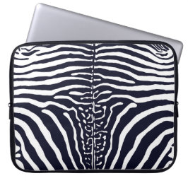 Brown och White Zebra tryck Laptop Fodral