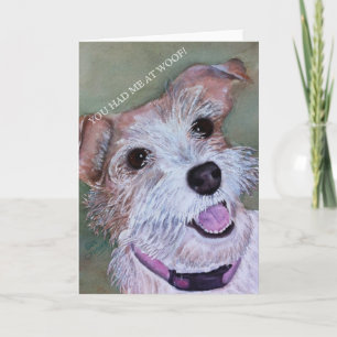 BROWN OCH WHITTERRIER MIX GREETING CARD KORT