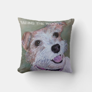 BROWN OCH WHITTERRIER MIX TOSS PILLOW KUDDE