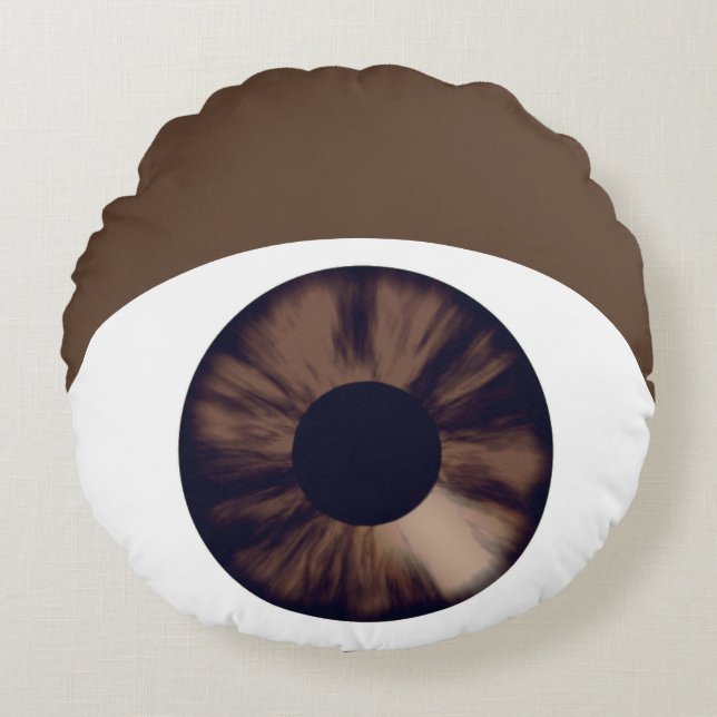 Brown Öga Mörk Skin Round Pillow Rund Kudde (Framsidan)