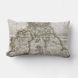 Brown Old World Antique Karta Dekorativ kudde