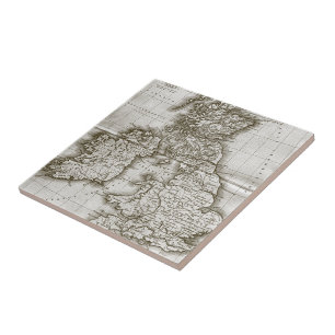 Brown Old World Antique Karta Tile and Trivet Kakelplatta