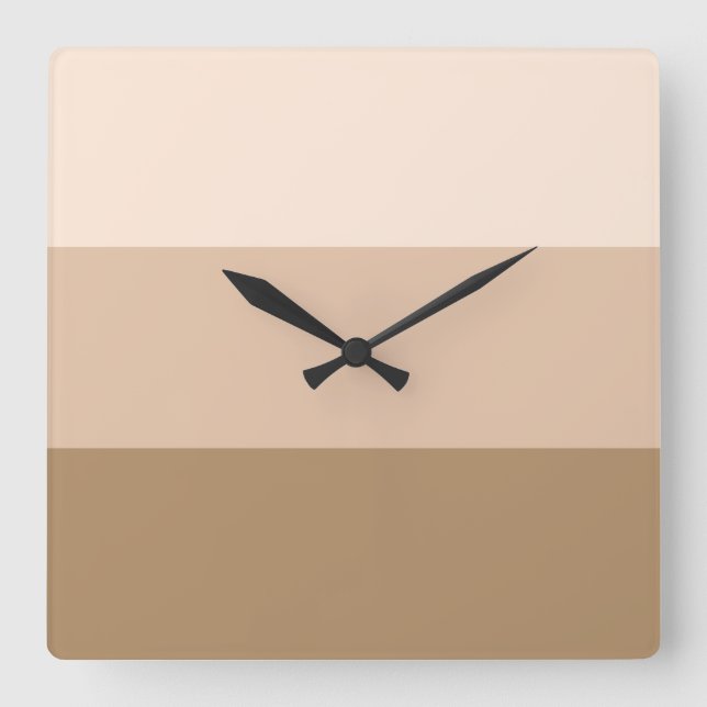 Brown Ombre Stripe Fyrkantig Klocka (Framsida)