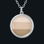 Brown Ombre Stripe Silverpläterat Halsband<br><div class="desc">Trendig brun Ombre stripe mönster.</div>