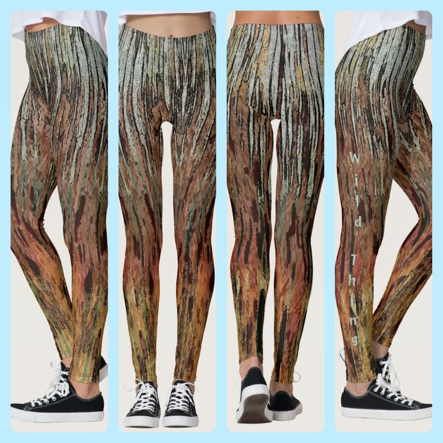Brown Orange Black Aqua Funky Camouflage Abstrakt Leggings (Skapare uppladdad)