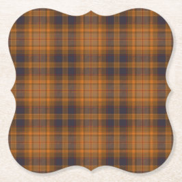 Brown Orange Blue Tartan Play Underlägg Papper