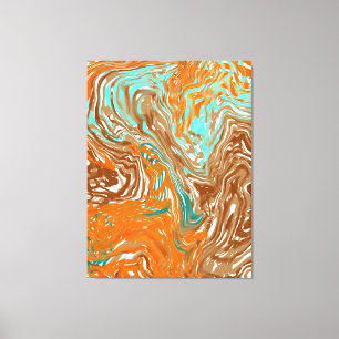 Brown, Orange, Boho Färg Abstrakt Canvastryck