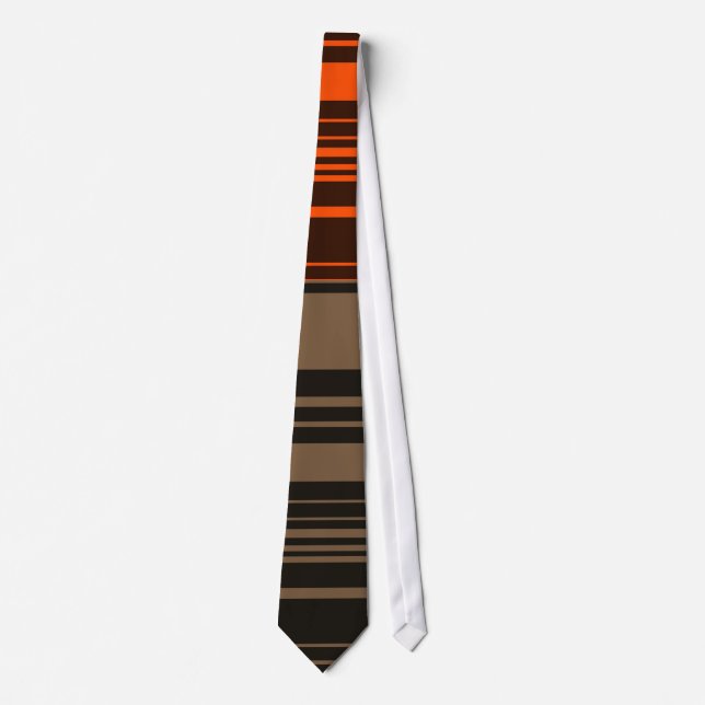 Brown Orange Grått Rand Mönster Tie Slips (Framsida)