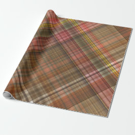 BROWN ORANGE GULD TAN AUTUMN PLAID MÖNSTER PRESENTPAPPER