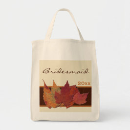 Brown Orange Ivory Dried Löv Bridesmaid Tote Tygkasse