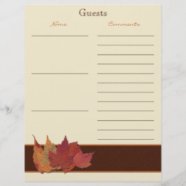 Brown Orange Ivory Dried Löv Guest Bok Papper