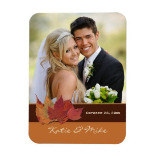 Brown Orange Ivory Dried Löv Photo Magnet