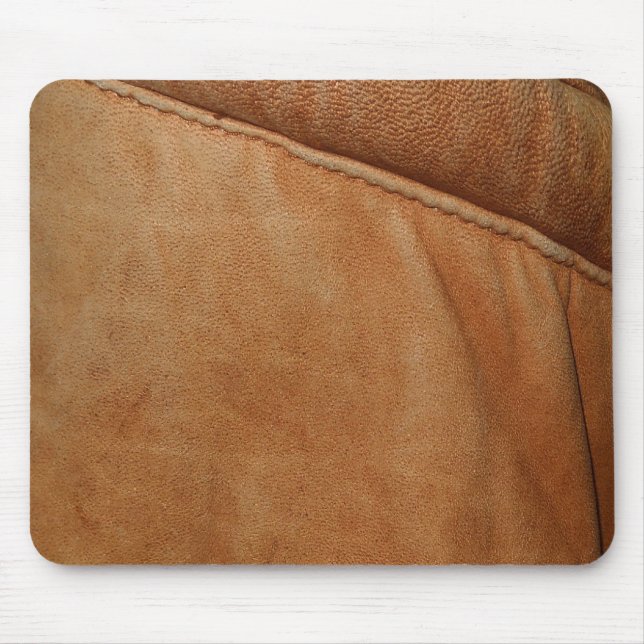 Brown Orange Leather Titta Struktur Mousemat Musmatta (Framsidan)
