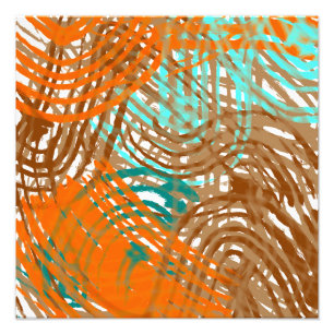Brown, Orange och Teal Boho Earth Tone Färg Fototryck
