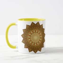 Brown Orange Star Mandala Mugg