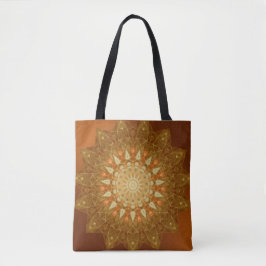 Brown Orange Star Mandala Tygkasse