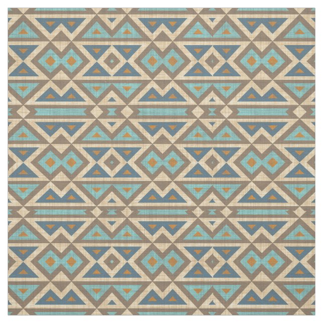 Brown Orange Teal Turcos Eclectic Ethnic look Tyg (Provkarta)