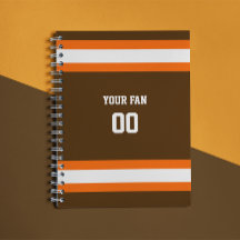 Brown, Orange & White Football Team Spiral