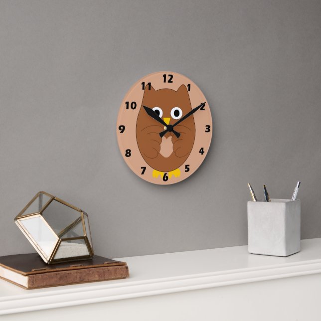 Brown Owl Design Rund Klocka (Kontor)