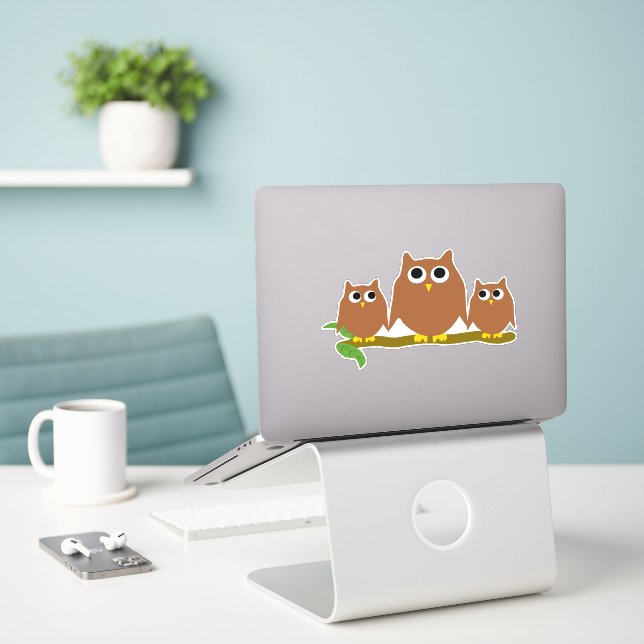 Brown Owls Design Klistermärken (Laptop På Skrivbordet)