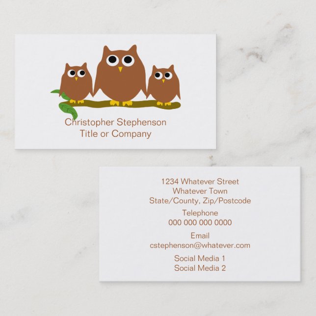 Brown Owls Design Visitkort (Fram/baksida)