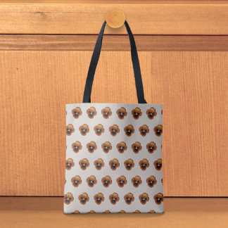 Brown Pansy Seamless Pattern Tote Bag Tygkasse