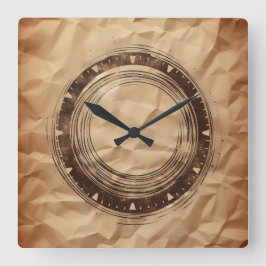 brown paper circle spot fyrkantig klocka