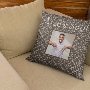Brown Pappa Spot Couch Photo Fars dag Gift Kudde