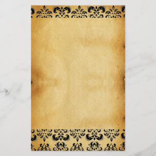 BROWN PARCHMENT DAMASK BREVPAPPER